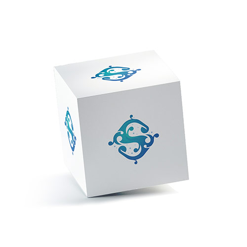 Letter S Design logo on a 3D square box mockup