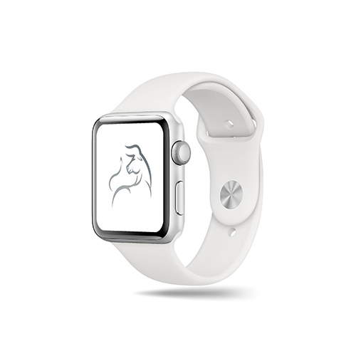 Iconic Silver Bull Logo logo on a smart watch mockup