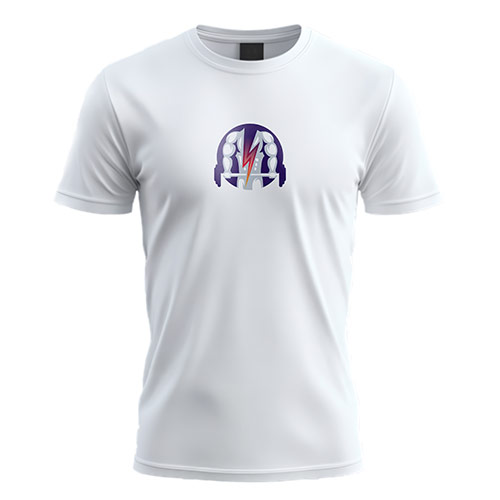 Bolt Fitness Logo logo on a white t-shirt mockup