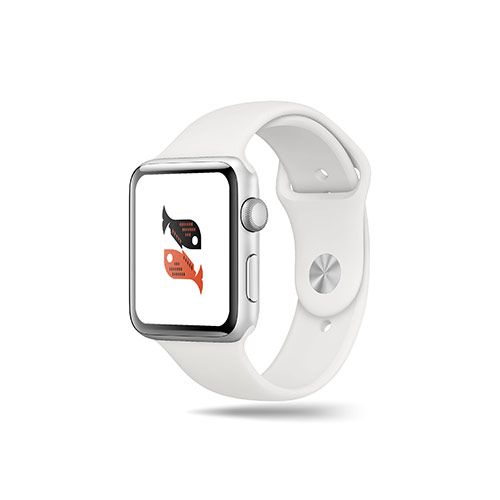Letter S Fishes Logo logo on a smart watch mockup
