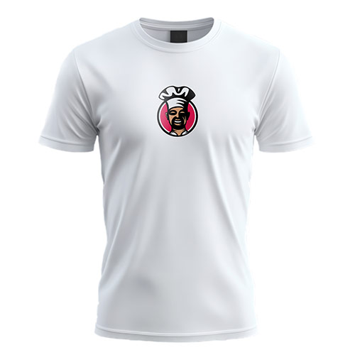 Happy Chef Logo logo on a white t-shirt mockup