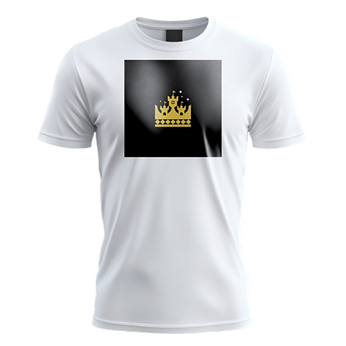 Castle Crown Logo logo on a white t-shirt mockup