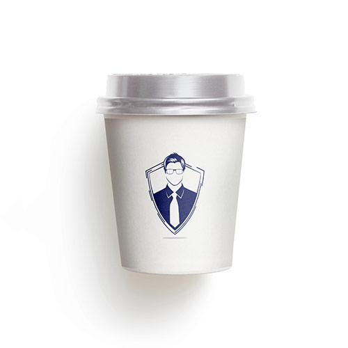 Corporate Shield Logo logo on a take-away coffee cup mockup