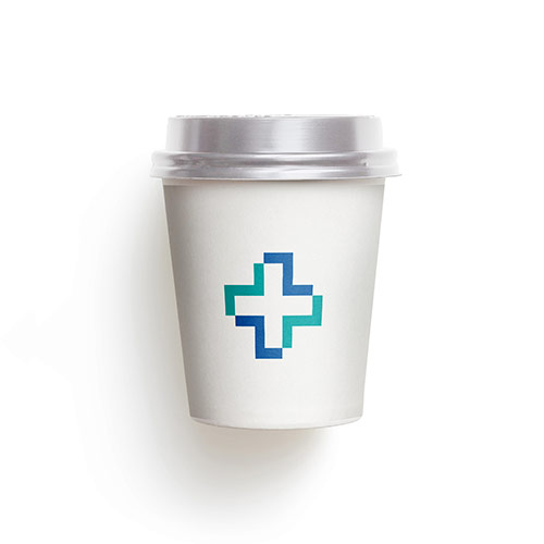 Z Medical Logo logo on a take-away coffee cup mockup