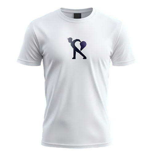 Carrying Heart Logo logo on a white t-shirt mockup