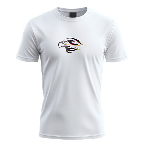 Eagle Flame Logo logo on a white t-shirt mockup