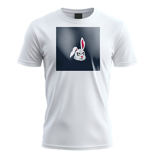 Bad Bunny Logo logo on a white t-shirt mockup