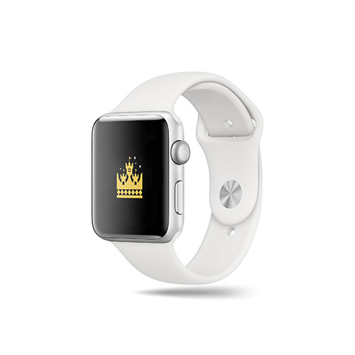 Castle Crown Logo logo on a smart watch mockup