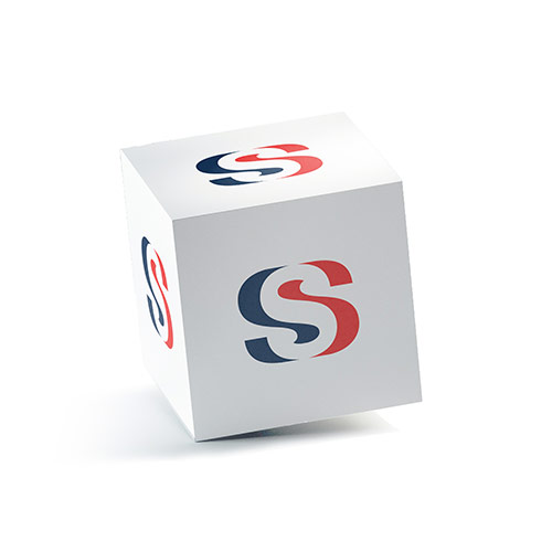 Letter S Logo logo on a 3D square box mockup