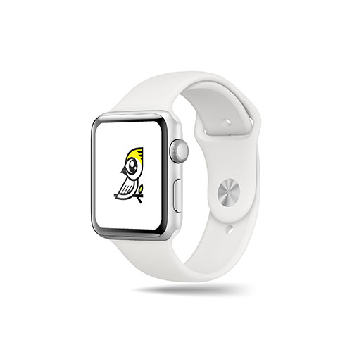 Cute Cockatoo Bird Logo logo on a smart watch mockup