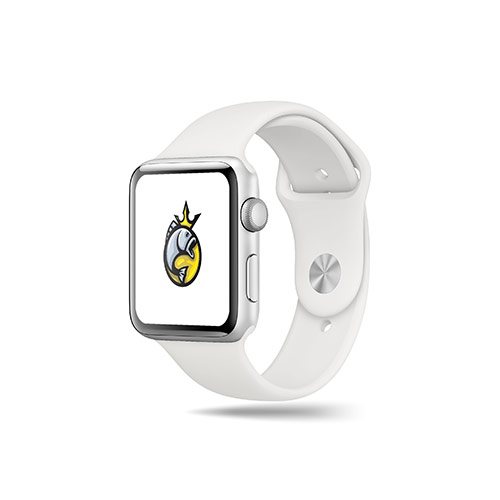 Fish King Logo logo on a smart watch mockup