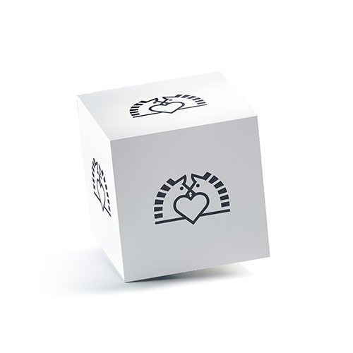 Loving Horses Logo logo on a 3D square box mockup