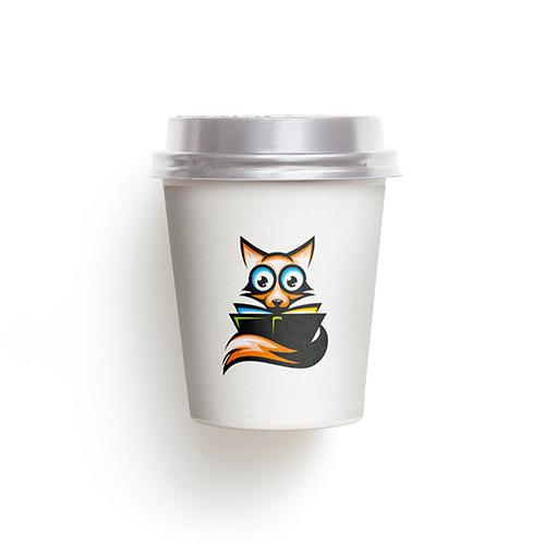 Reading Fox Logo logo on a take-away coffee cup mockup