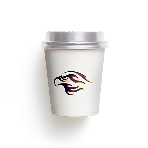 Eagle Flame Logo logo on a take-away coffee cup mockup