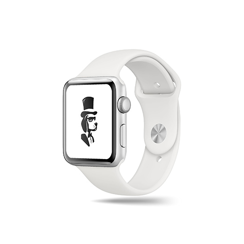 Formal Dog Logo logo on a smart watch mockup