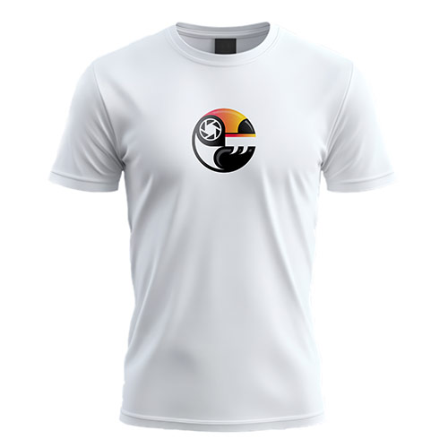 Toucan Camera Logo logo on a white t-shirt mockup