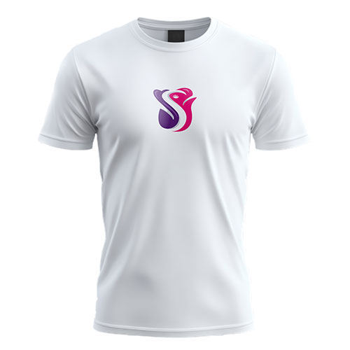 Letter S Rose Logo logo on a white t-shirt mockup