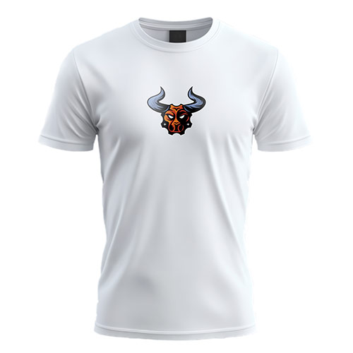 Bull Gear Logo logo on a white t-shirt mockup