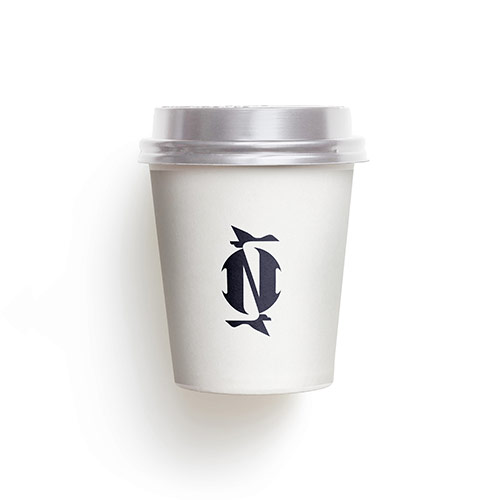 Letter N Birds Logo logo on a take-away coffee cup mockup