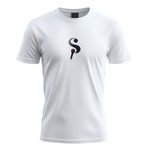 Letter S Flame Logo logo on a white t-shirt mockup