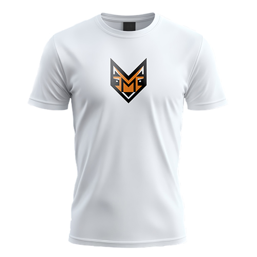 Letter M Fox Logo logo on a white t-shirt mockup