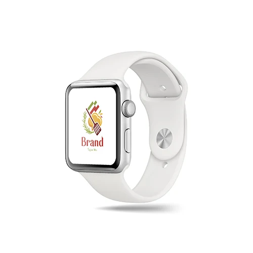 Italian Chef Hat Spatula Rosemary Flag Logo logo on a smart watch mockup