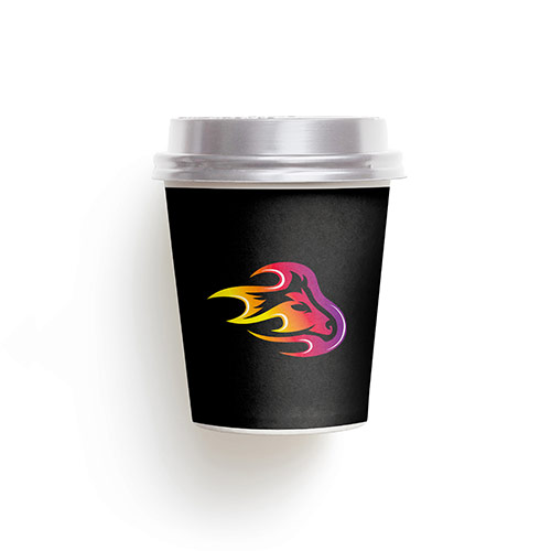 Horse Logo logo on a take-away coffee cup mockup