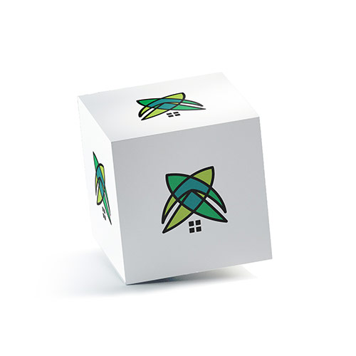 Leaf House Logo logo on a 3D square box mockup