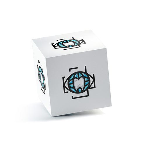 Global Tooth Logo logo on a 3D square box mockup