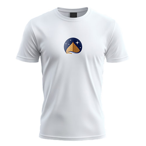 Sailboat Logo logo on a white t-shirt mockup