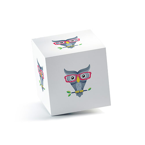 Smart Owl Logo logo on a 3D square box mockup
