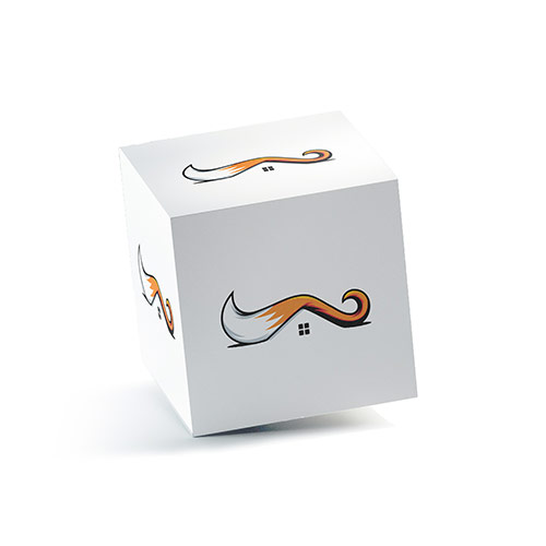 Fox Roof Logo logo on a 3D square box mockup