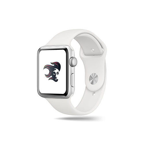 Flame Girl Logo logo on a smart watch mockup