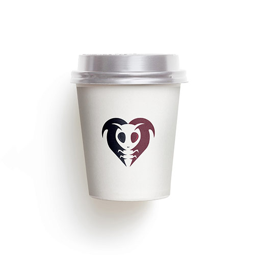 Love Ants Logo logo on a take-away coffee cup mockup