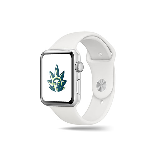 Cannabis Queen Logo logo on a smart watch mockup