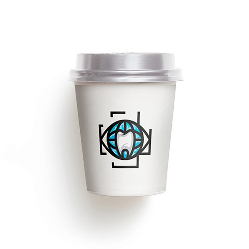 Global Tooth Logo logo on a take-away coffee cup mockup
