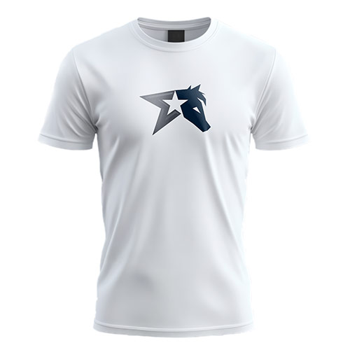 Horse Sigma Star Logo logo on a white t-shirt mockup