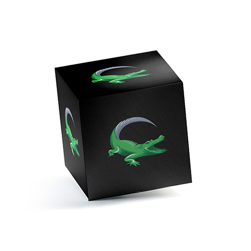 Crocodile Logo logo on a 3D square box mockup