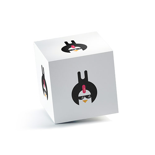 Chick Fix Logo logo on a 3D square box mockup