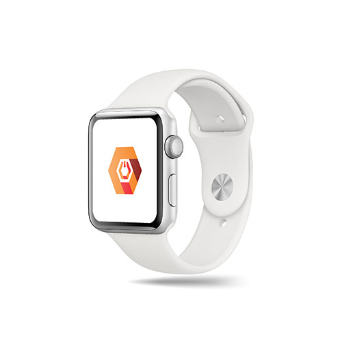 Power Logo logo on a smart watch mockup