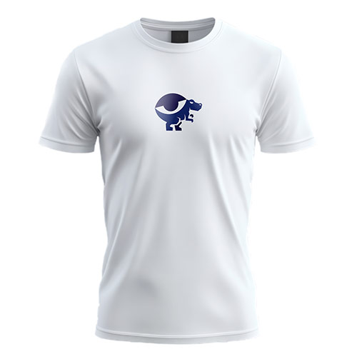 Trex Eye Logo logo on a white t-shirt mockup