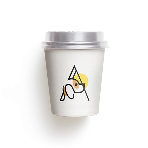 Letter A Dog Logo logo on a take-away coffee cup mockup