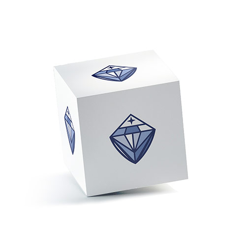 Diamond Security Logo logo on a 3D square box mockup