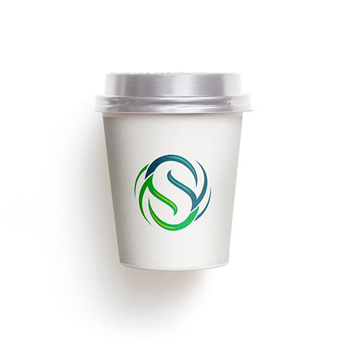 S Leaves Logo logo on a take-away coffee cup mockup