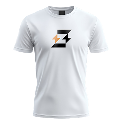 Letter Z Spark Logo logo on a white t-shirt mockup