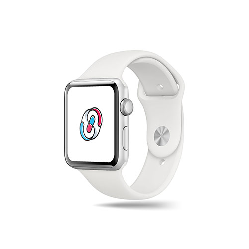 S Pill Logo logo on a smart watch mockup