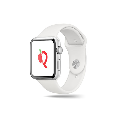 R Apple Logo logo on a smart watch mockup