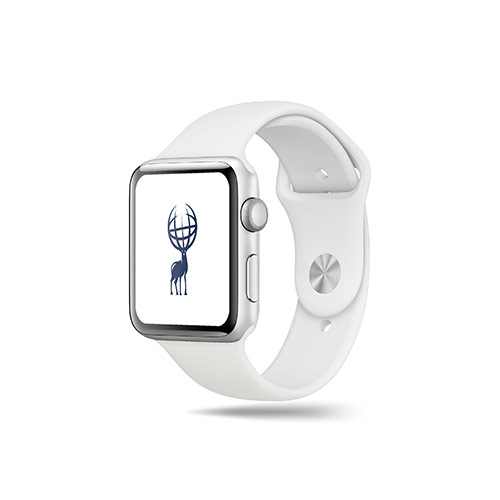 Globe Deer Logo logo on a smart watch mockup