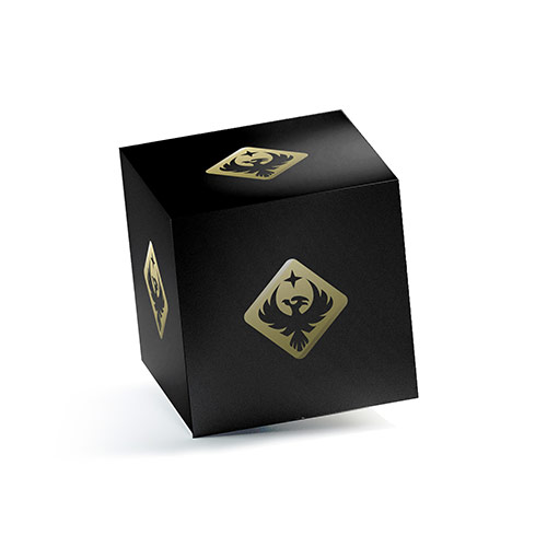 Phoenix Logo logo on a 3D square box mockup