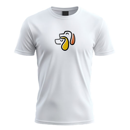 Two Dogs Logo logo on a white t-shirt mockup